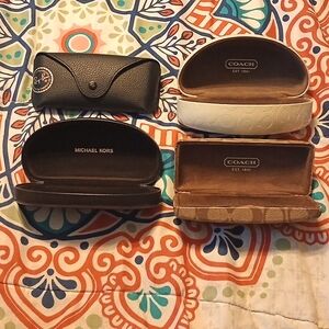 Take All 4 GUC Designer Sunglass cases 💖 Includes 2 Coach, Michael Kors&Ray Ban